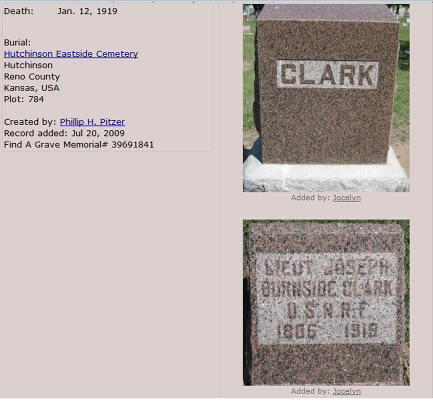 Tombstone of J.B. Clark